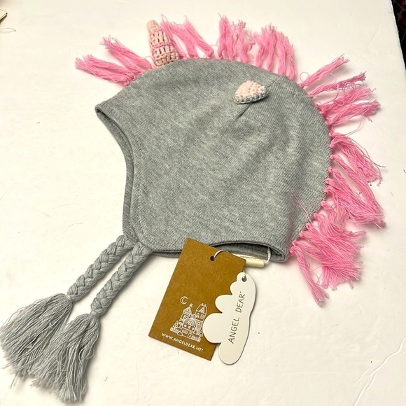 Angel Dear Gray Pink Unicorn Child’s Hat Bonnet New NWT size 2-3 - Picture 1 of 10